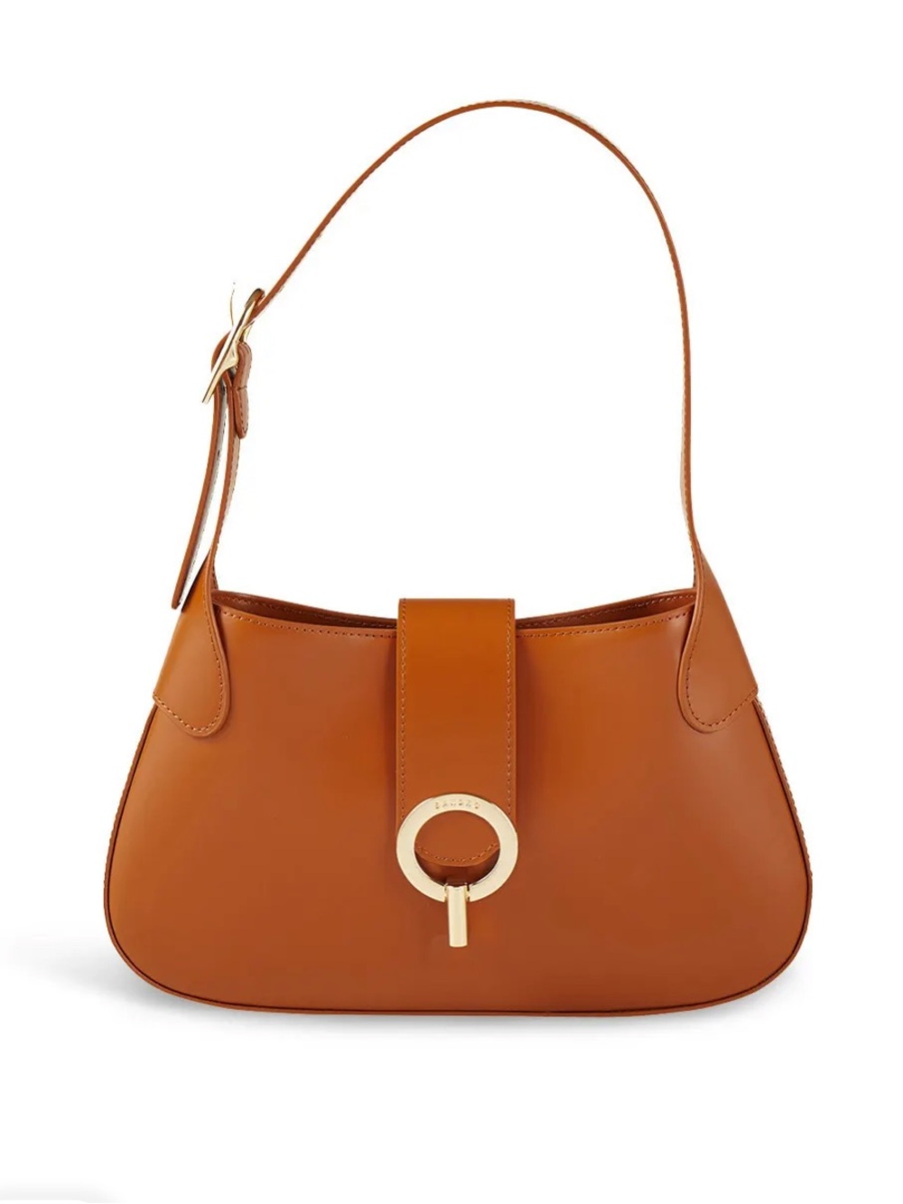 Sandro Sweet Janet Brown Leather Shoulder Bag